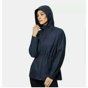 New 32 Degrees Cool Lightweight Hooded Windbreaker Raincoat Jacket Navy Size XL